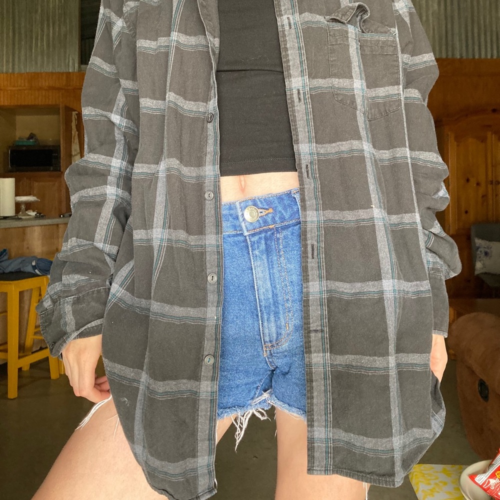 3/$15 Flannel shirt in black